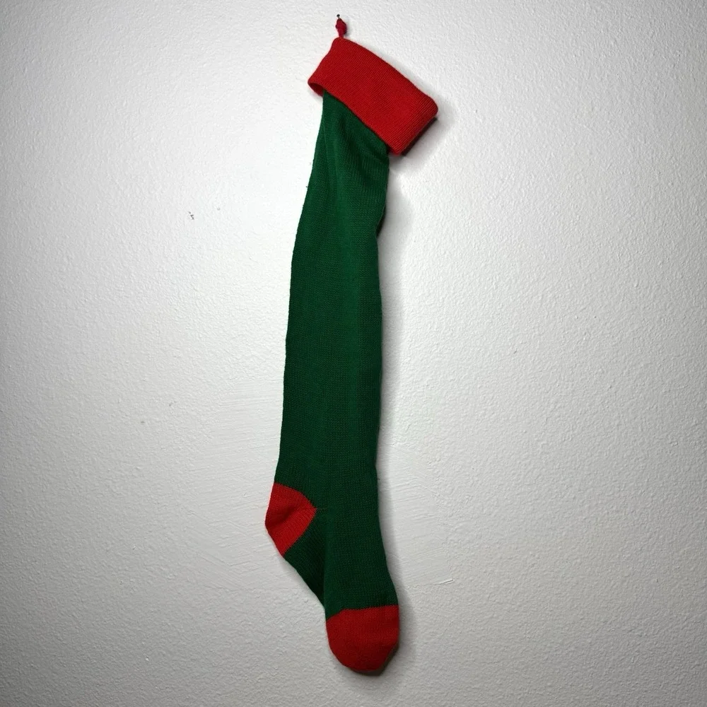 Green & Red‎ Knit Vintage Hanging Christmas Stocking 28